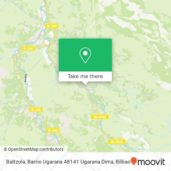 mapa Baltzola, Barrio Ugarana 48141 Ugarana Dima