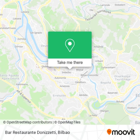 mapa Bar Restaurante Donizzetti