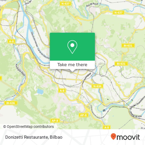 mapa Donizetti Restaurante, Calle de Ercilla, 44 48011 Bilbao