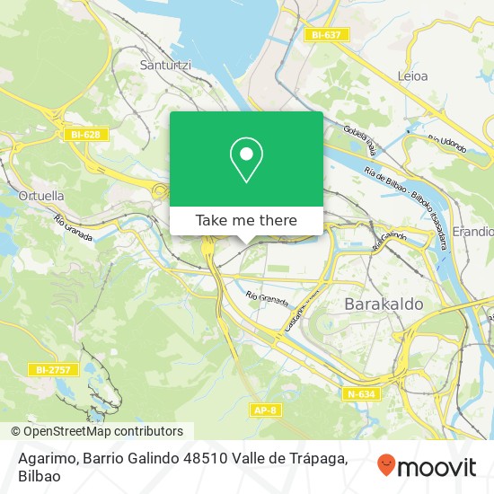 Agarimo, Barrio Galindo 48510 Valle de Trápaga map