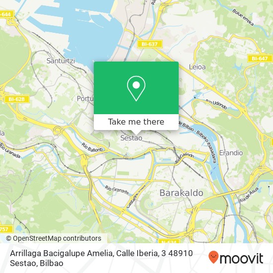 mapa Arrillaga Bacigalupe Amelia, Calle Iberia, 3 48910 Sestao