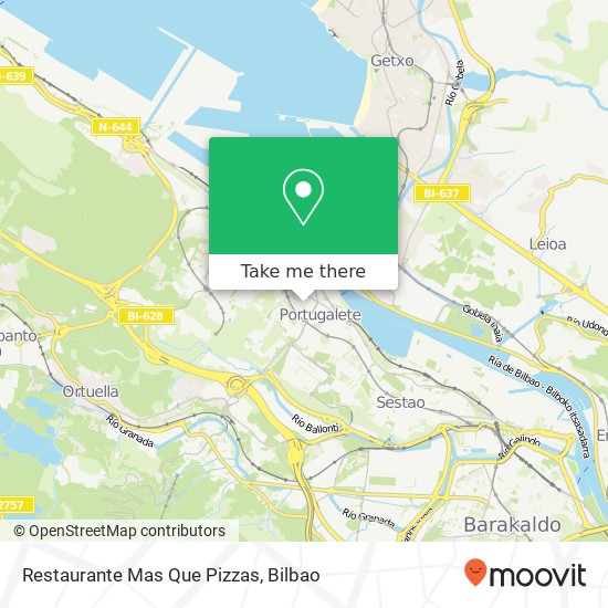 mapa Restaurante Mas Que Pizzas, Calle Zuberoa, 6 48920 Portugalete