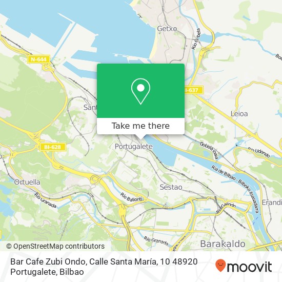 Bar Cafe Zubi Ondo, Calle Santa María, 10 48920 Portugalete map