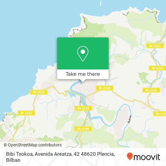 mapa Bibi Txokoa, Avenida Areatza, 42 48620 Plencia