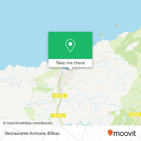 mapa Restaurante Arimune, Paseo Marítimo de Areaga 48130 Bakio