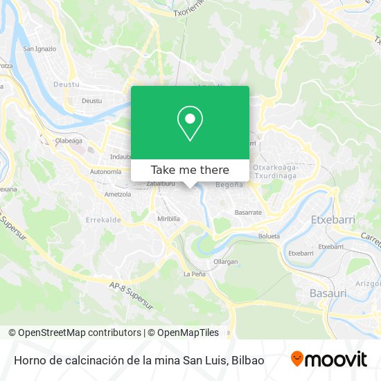 Horno de calcinación de la mina San Luis map