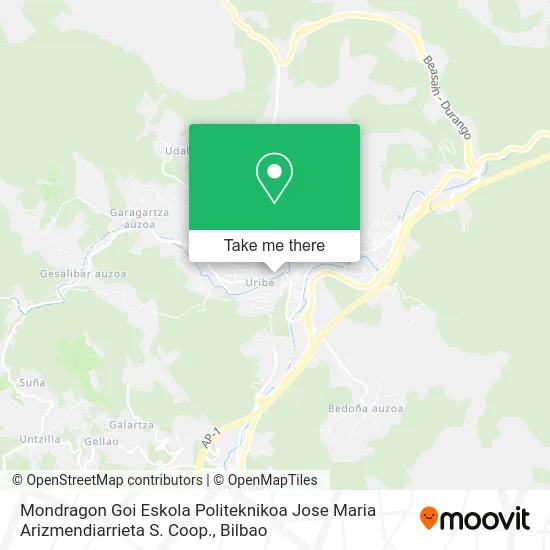 Mondragon Goi Eskola Politeknikoa Jose Maria Arizmendiarrieta S. Coop. map