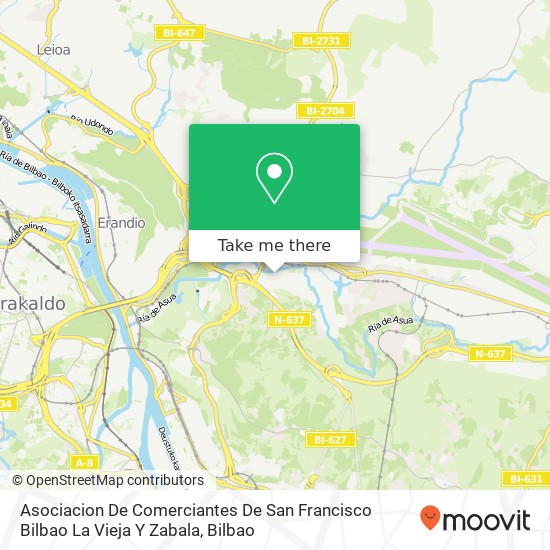 mapa Asociacion De Comerciantes De San Francisco Bilbao La Vieja Y Zabala