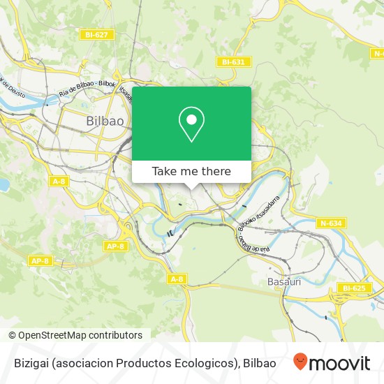 mapa Bizigai (asociacion Productos Ecologicos)