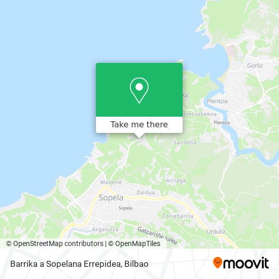 Barrika a Sopelana Errepidea map