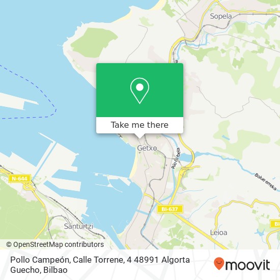 mapa Pollo Campeón, Calle Torrene, 4 48991 Algorta Guecho