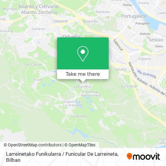 mapa Larreinetako Funikularra / Funicular De Larreineta
