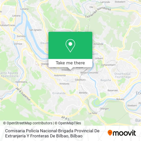 mapa Comisaria Policía Nacional-Brigada Provincial De Extranjería Y Fronteras De Bilbao