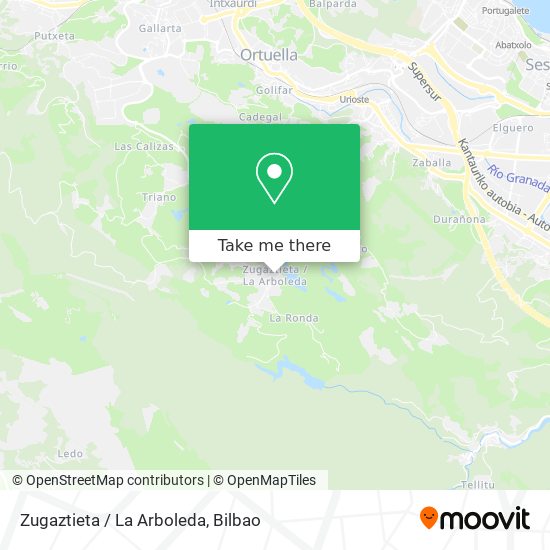 Zugaztieta / La Arboleda map