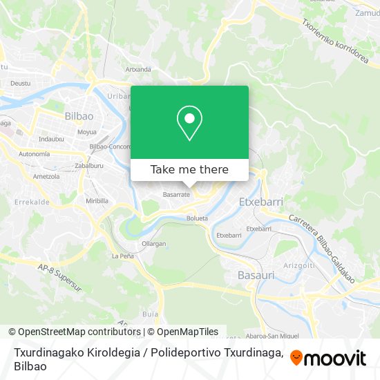 Txurdinagako Kiroldegia / Polideportivo Txurdinaga map