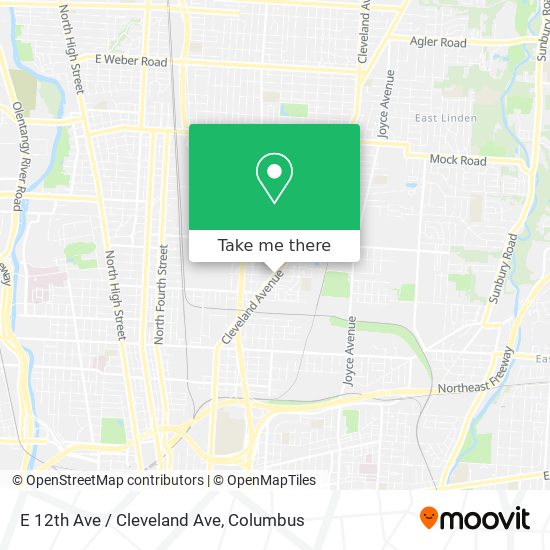 E 12th Ave / Cleveland Ave map