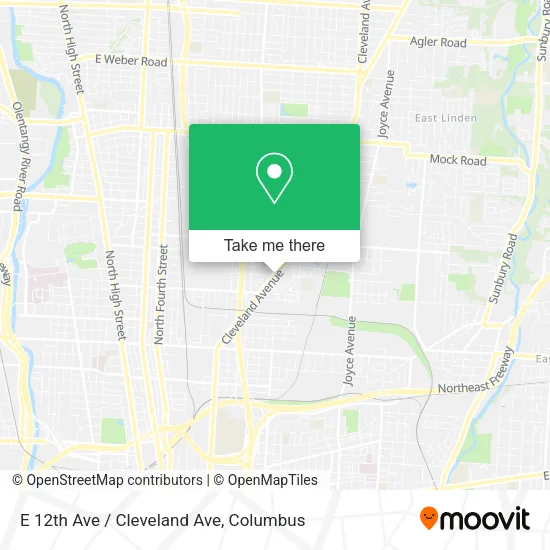 Mapa de E 12th Ave / Cleveland Ave