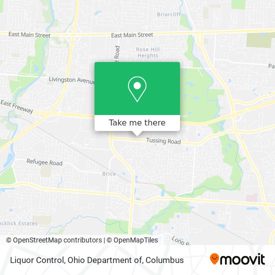 Mapa de Liquor Control, Ohio Department of