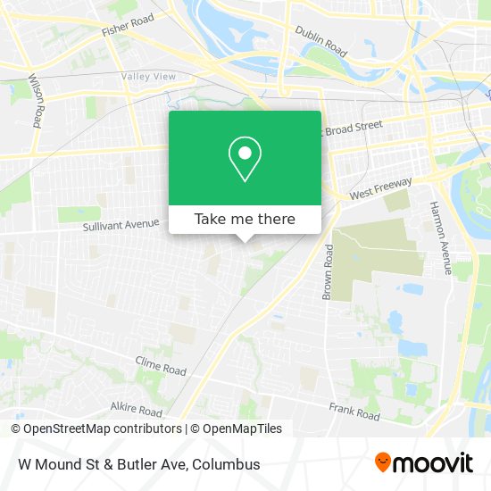 W Mound St & Butler Ave map