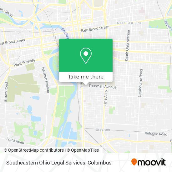 Southeastern Ohio Legal Services map