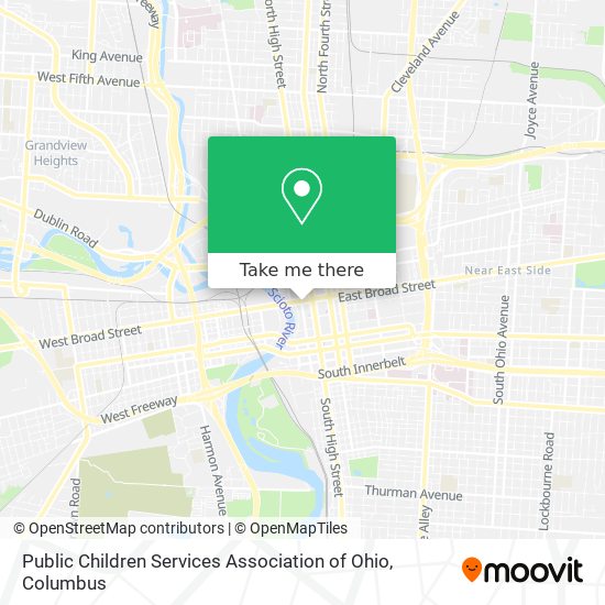 Public Children Services Association of Ohio map