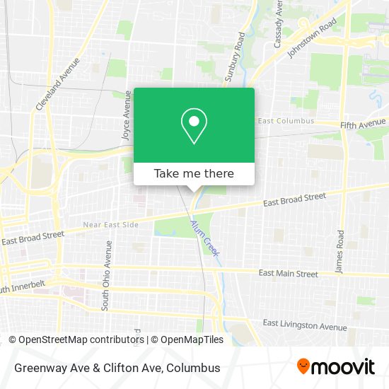 Greenway Ave & Clifton Ave map