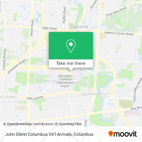John Glenn Columbus Int'l-Arrivals map