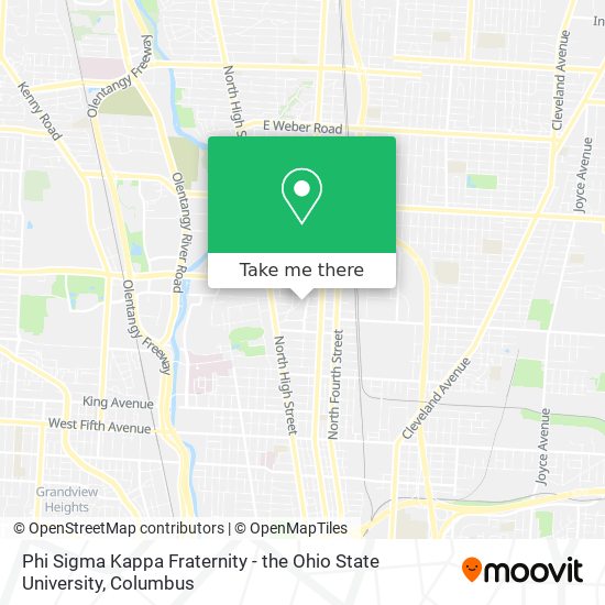 Phi Sigma Kappa Fraternity - the Ohio State University map