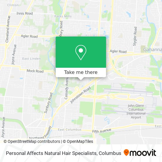 Mapa de Personal Affects Natural Hair Specialists