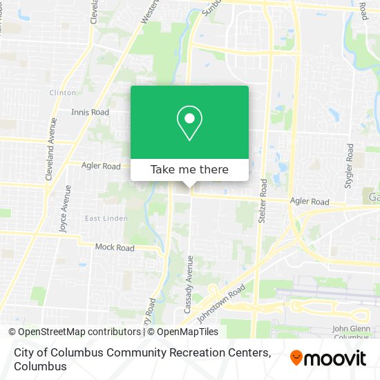 City of Columbus Community Recreation Centers map
