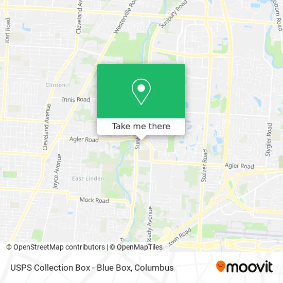 USPS Collection Box - Blue Box map
