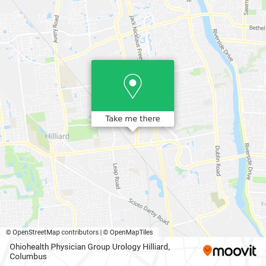 Mapa de Ohiohealth Physician Group Urology Hilliard