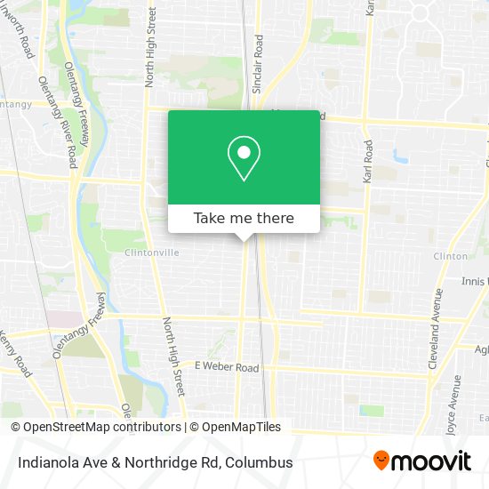 Indianola Ave & Northridge Rd map