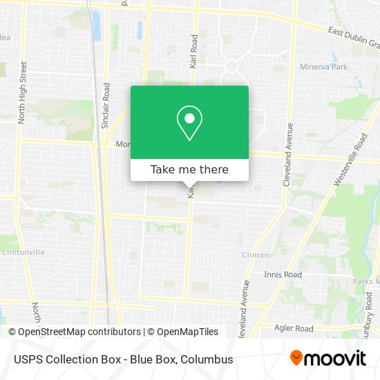 USPS Collection Box - Blue Box map