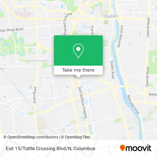 Exit 15/Tuttle Crossing Blvd/N map