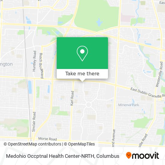 Medohio Occptnal Health Center-NRTH map