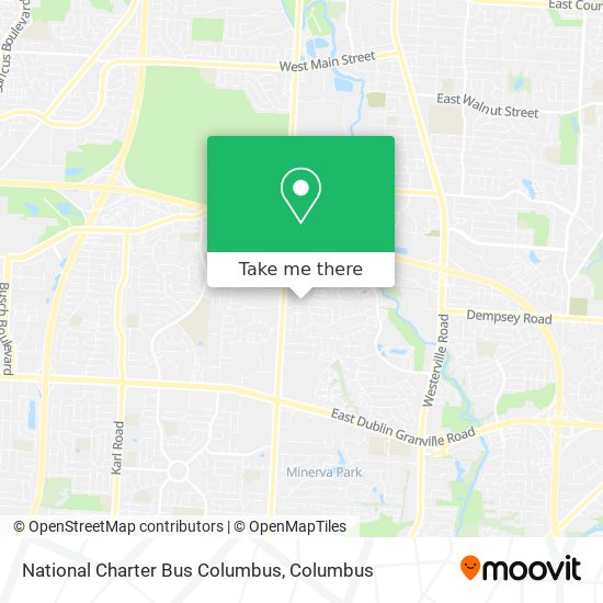 National Charter Bus Columbus map