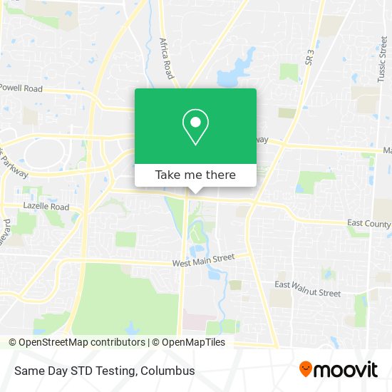 Same Day STD Testing map
