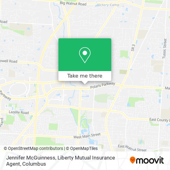 Mapa de Jennifer McGuinness, Liberty Mutual Insurance Agent