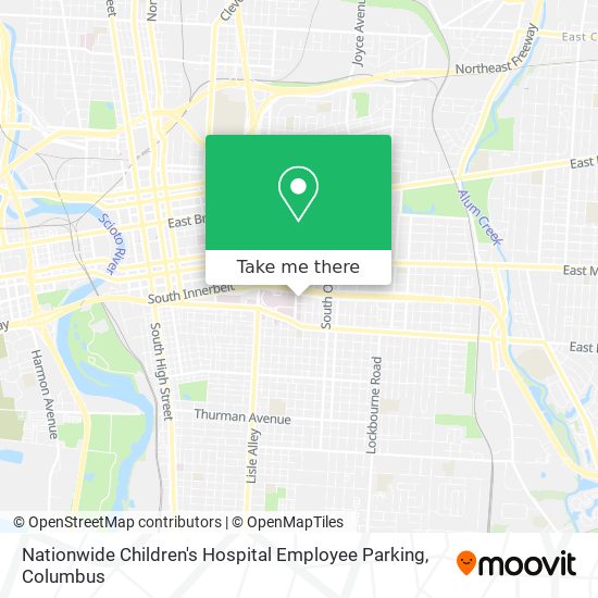 Nationwide Children's Hospital Employee Parking map