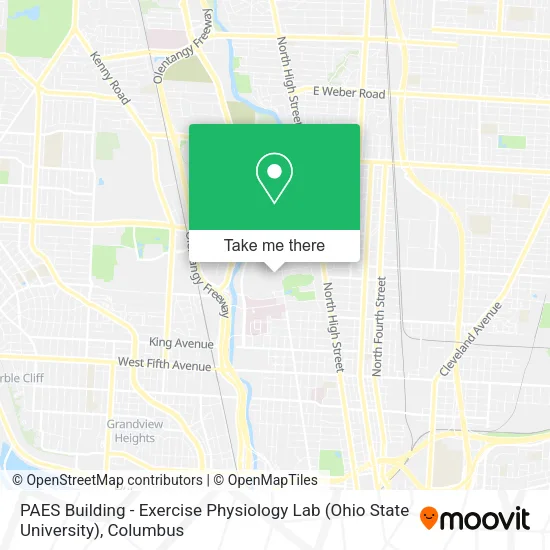 Mapa de PAES Building - Exercise Physiology Lab (Ohio State University)