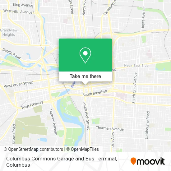 Mapa de Columbus Commons Garage and Bus Terminal