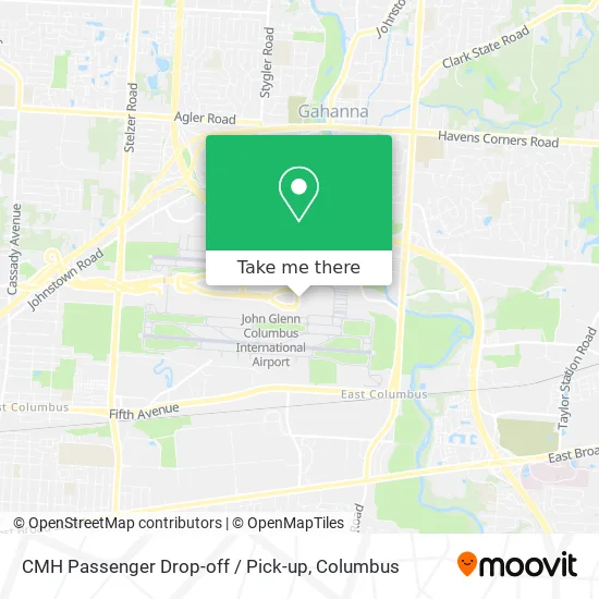 Mapa de CMH Passenger Drop-off / Pick-up