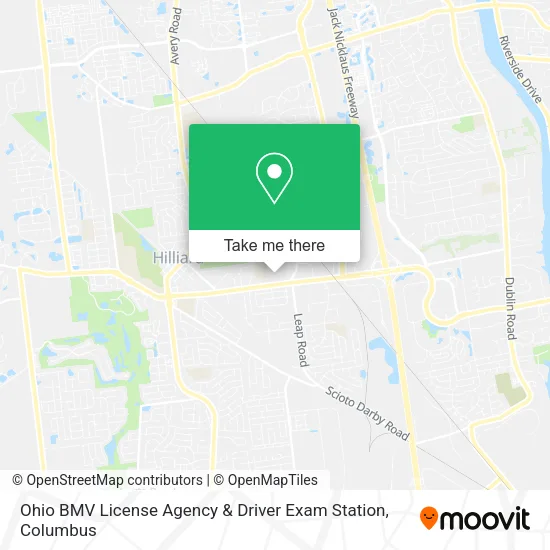 Ohio BMV License Agency & Driver Exam Station map