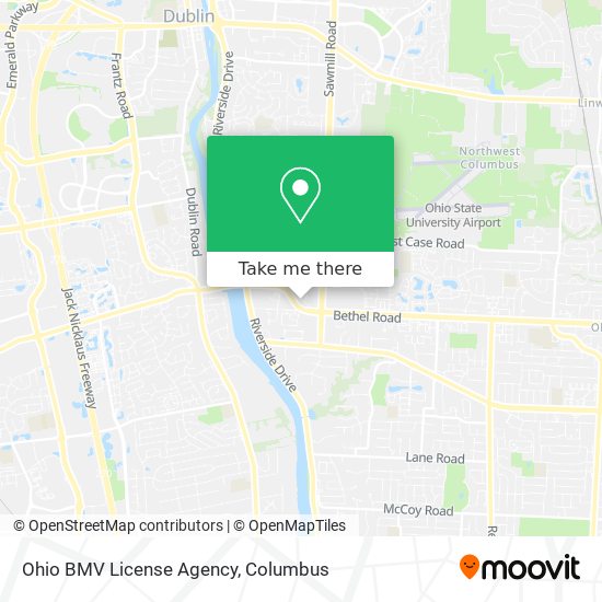 Ohio BMV License Agency map