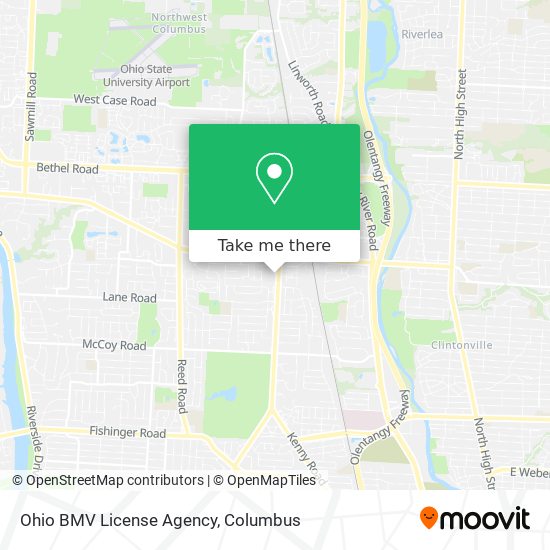 Ohio BMV License Agency map