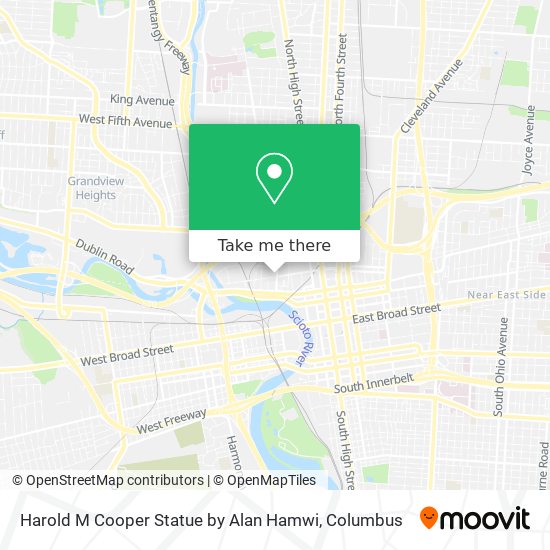 Mapa de Harold M Cooper Statue by Alan Hamwi