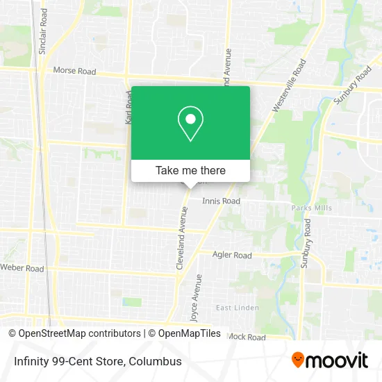 Infinity 99-Cent Store map