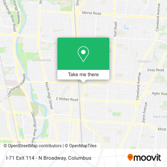 Mapa de I-71 Exit 114 - N Broadway