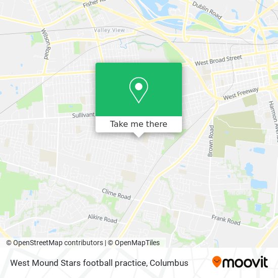 West Mound Stars football practice map